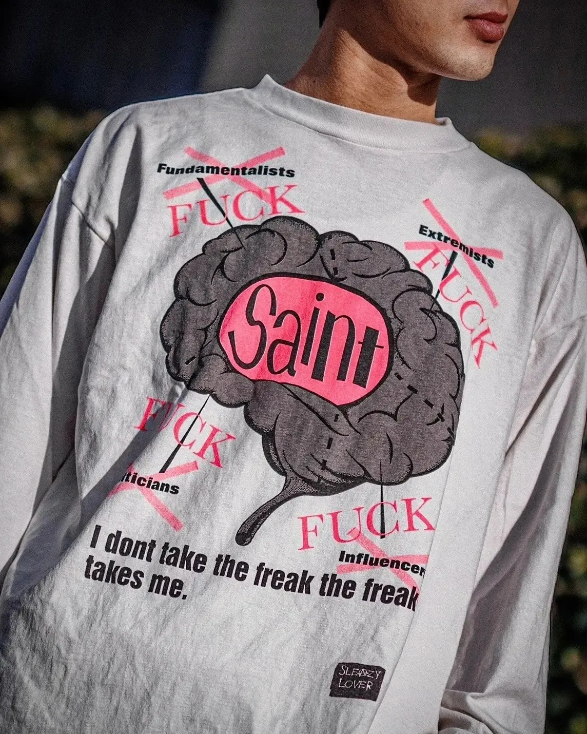#SA73 SAINT Pure Cotton Long Sleeve T P150 Color: White Size: S-XL